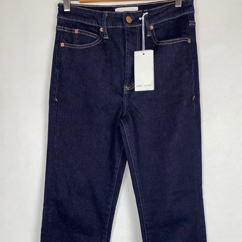 Dear John Straight Leg Super High Rise Cropped Jeans